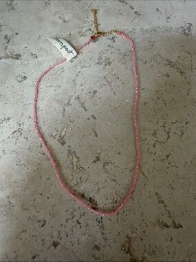 NWT CLOVERPOST Pink Beaded Necklace - Delicate Pink Strand Gift